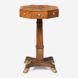 A Regency octagonal inlaid mahogany and satinwood occasional table circa 1810