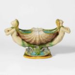 A Minton majolica figural centerpiece Bearing date mark for 1868