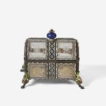 A Viennese cut-glass, silver, and cloisonné enamel coffer late 19th / early 20th century