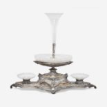 An Edwardian silverplated and cut-glass centerpiece circa 1900