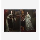 Henry-Pierce Bone (British, 1779-1855) Pair of Portraits of Charles I and his wife Henrietta Maria