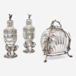 A group of three sterling silver and silver tablewares 19th century