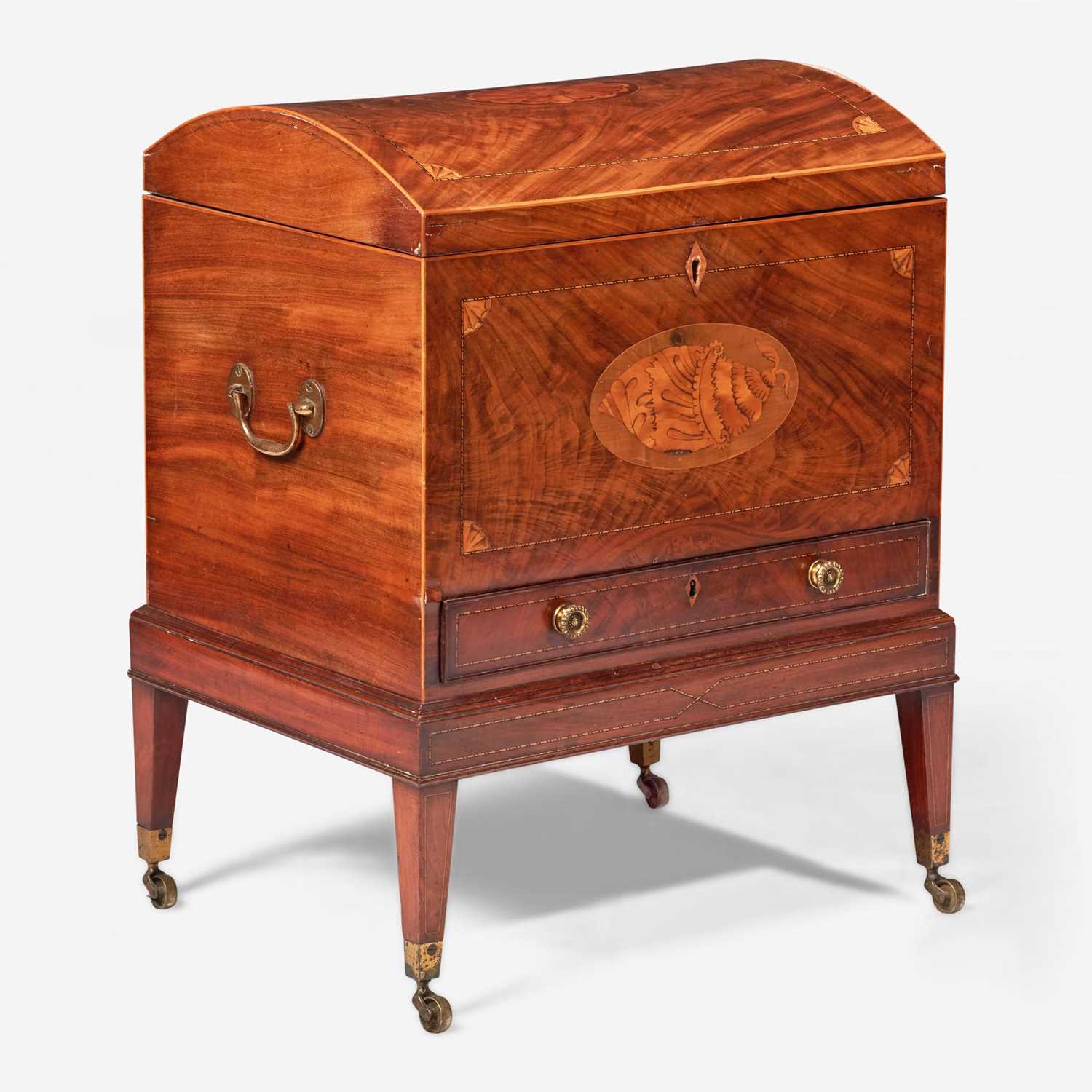 A George III inlaid mahogany and satinwood cellarette circa 1790 - Image 2 of 4