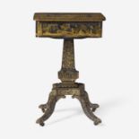 A Regency Chinoiserie penwork sewing stand early 19th century