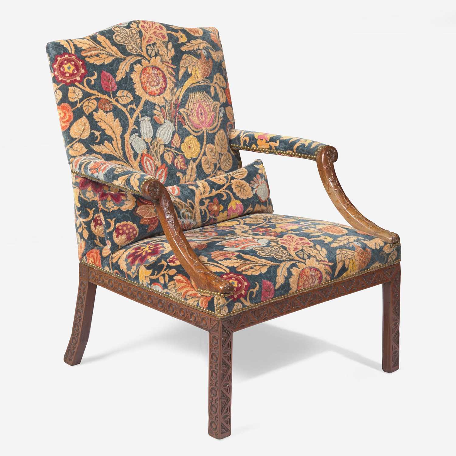 A George III carved walnut library armchair circa 1765 - Image 2 of 4