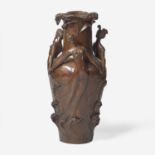 After Louis Chalon (French, 1866-1940) An Art Nouveau Patinated Bronze "Sea Sprites" Vase, Paris,