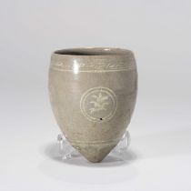 A KOREAN CELADON HORN-SHAPED CUP, GORYEO DYNASTY