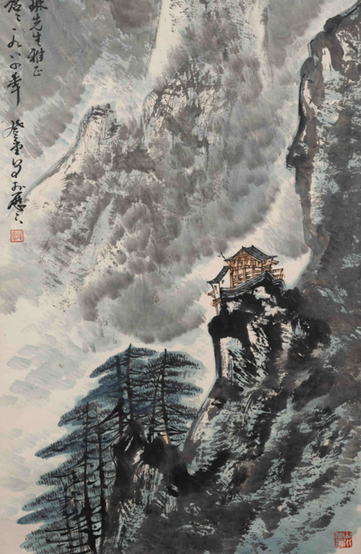 ZHANG DENGTANG (1944-), LANDSCAPE 張登堂 雲山蒼海 - Image 4 of 12