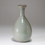 A KOREAN CELADON DISH-LIKE MOUTH BOTTLE VASE, GORYEO DYNASTY