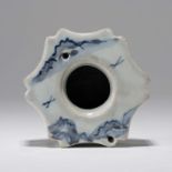 A KOREAN BLUE AND WHITE ‘LANDSCAPE AND POEM' WATER DROPPER, JOSEON DYNASTY