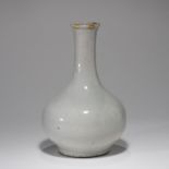 A KOREAN WHITE GLAZED BOTTLE VASE, JOSEON DYNASTY