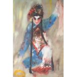 WANG LAN, FIGURE OF PEKING OPERA, PRINT (217/300) 王藍 京劇人物 版畫 （217/300）