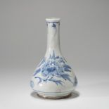A KOREAN BLUE AND WHITE 'BUTTERFLY AND FLOWER' BOTTLE VASE, JOSEON DYNASTY
