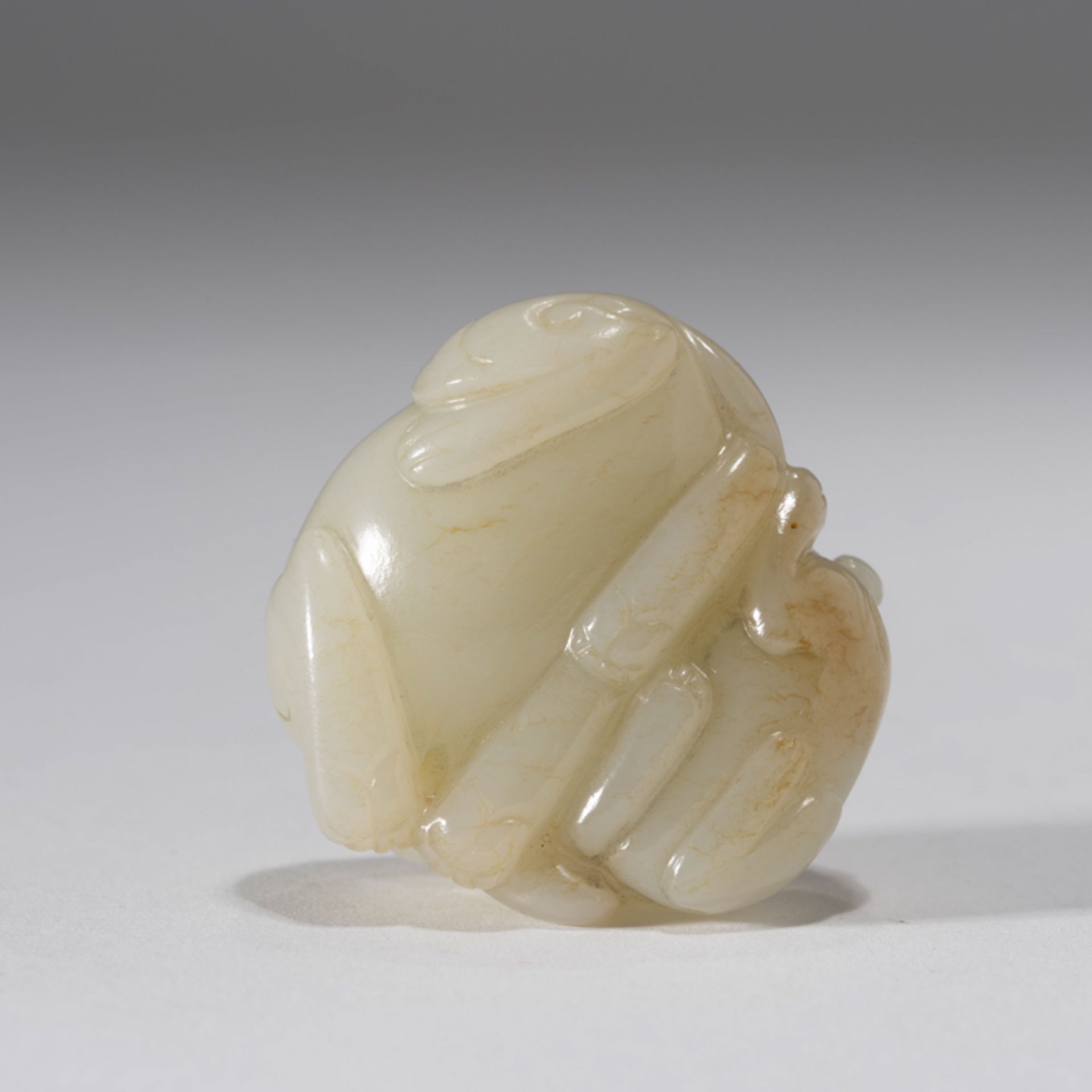 A CHINESE WHITE JADE BEAST-FORM WEIGHT - Image 7 of 7