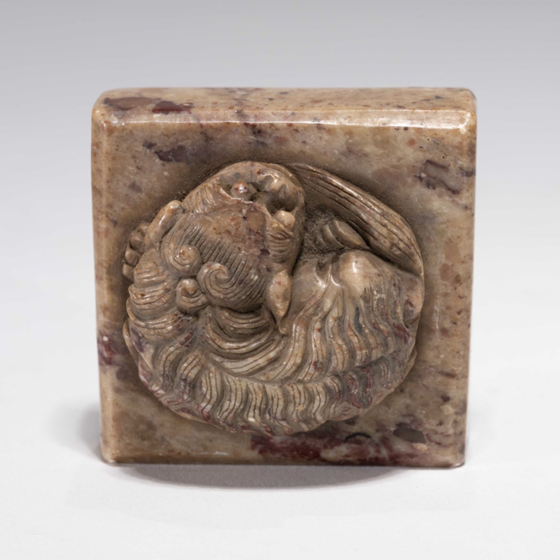 A CHINESE STONE 'LION' SQUARE SEAL - Image 5 of 7