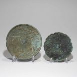 TWO KOREAN BRONZE MIRRORS, GORYEO DYNASTY