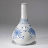 A KOREAN BLUE AND WHITE 'CHRYSANTHEMUM' BOTTLE VASE, JOSEON DYNASTY