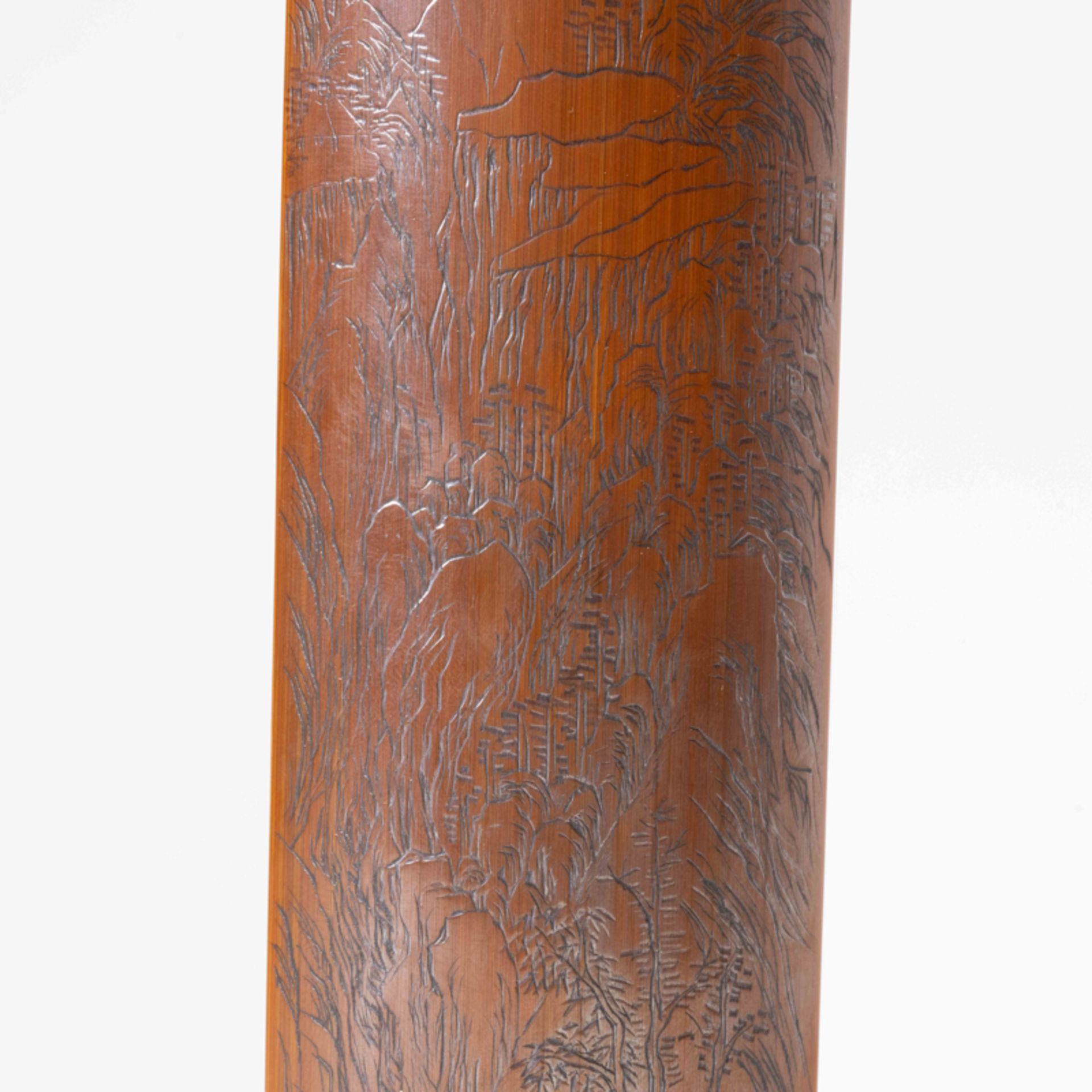 A CHINESE BAMBOO 'LANDSCAPE AND POEM' WRIST REST, QING DYNASTY - Image 3 of 9