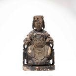 A CHINESE COLOR PAINTED WOOD FIGURE