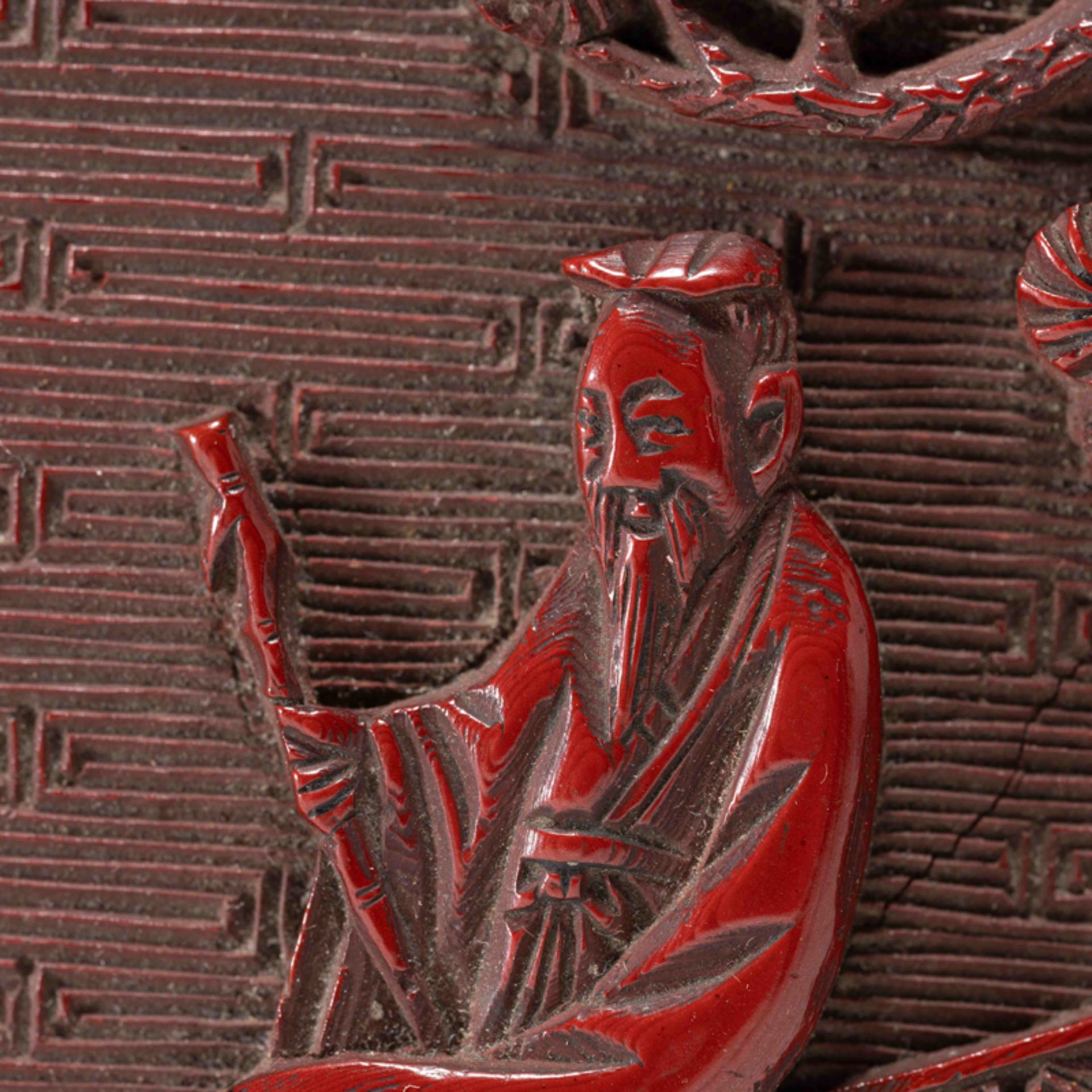 A CHINESE LACQUER 'FIGURE' INCENSE BOX, MING DYNASTY - Image 3 of 7