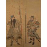 A SET OF TWO HANGING SCROLLS, GUAN YU AND ZHANG FEI 關羽、張飛像2點