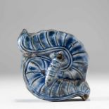 A KOREAN BLUE GLAZED WATER DROPPER, JOSEON DYNASTY