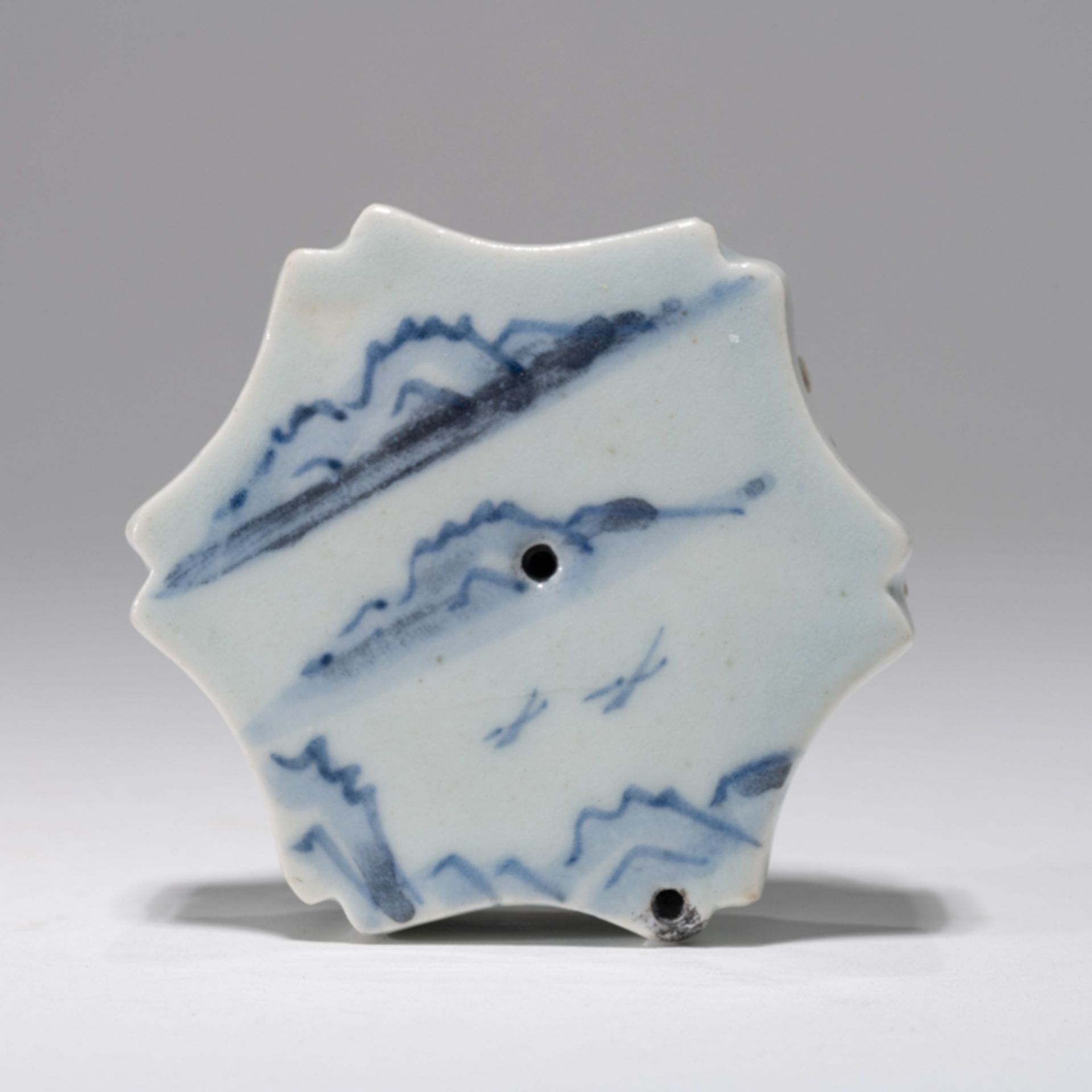 A KOREAN BLUE AND WHITE ‘LANDSCAPE' WATER DROPPER, JOSEON DYNASTY