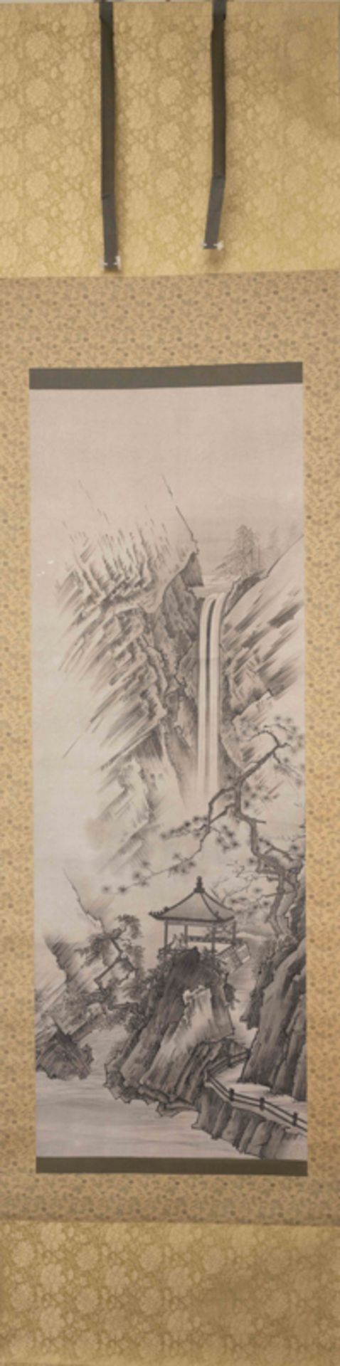 ZHOU WEN, A SET OF TWO hanging SCROLLS, LANDSCAPE 周文 山水樓閣雙條屏 - Image 2 of 17