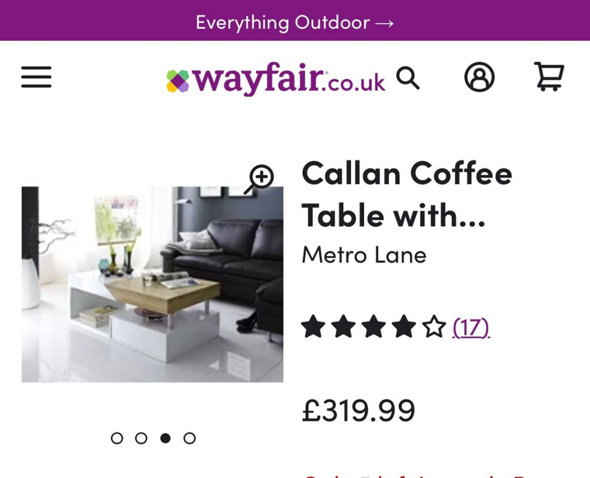 Brand New Wayfair Stock - RRP £319 Callan Coffee Table with Storage Drawer Boxed White Gloss and Oak - Image 2 of 6