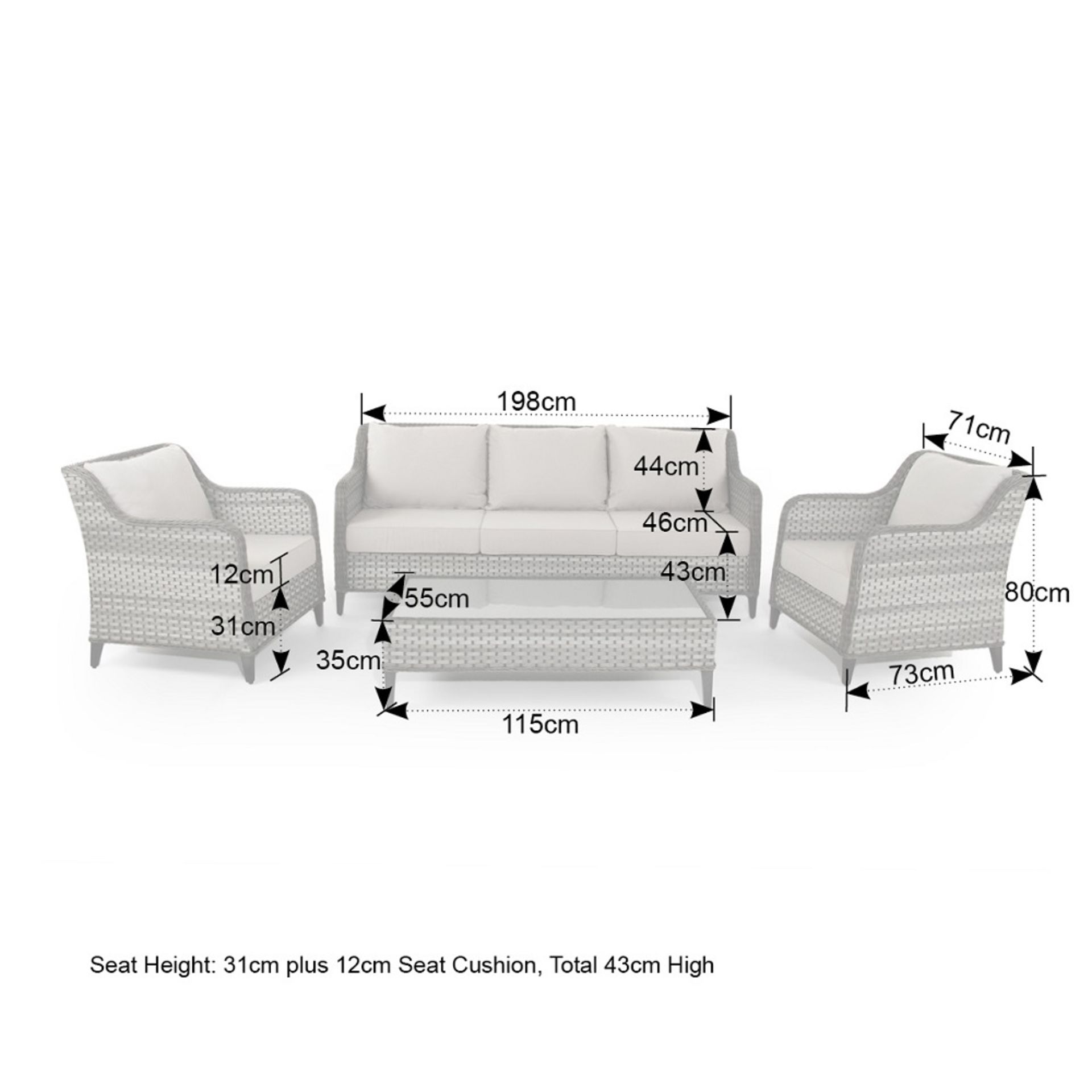 BRAND NEW- RRP £3396 - 'Home Junction Isla' PREMIUM Rattan Garden Furniture Sofa Set + Coffee Table - Image 4 of 8