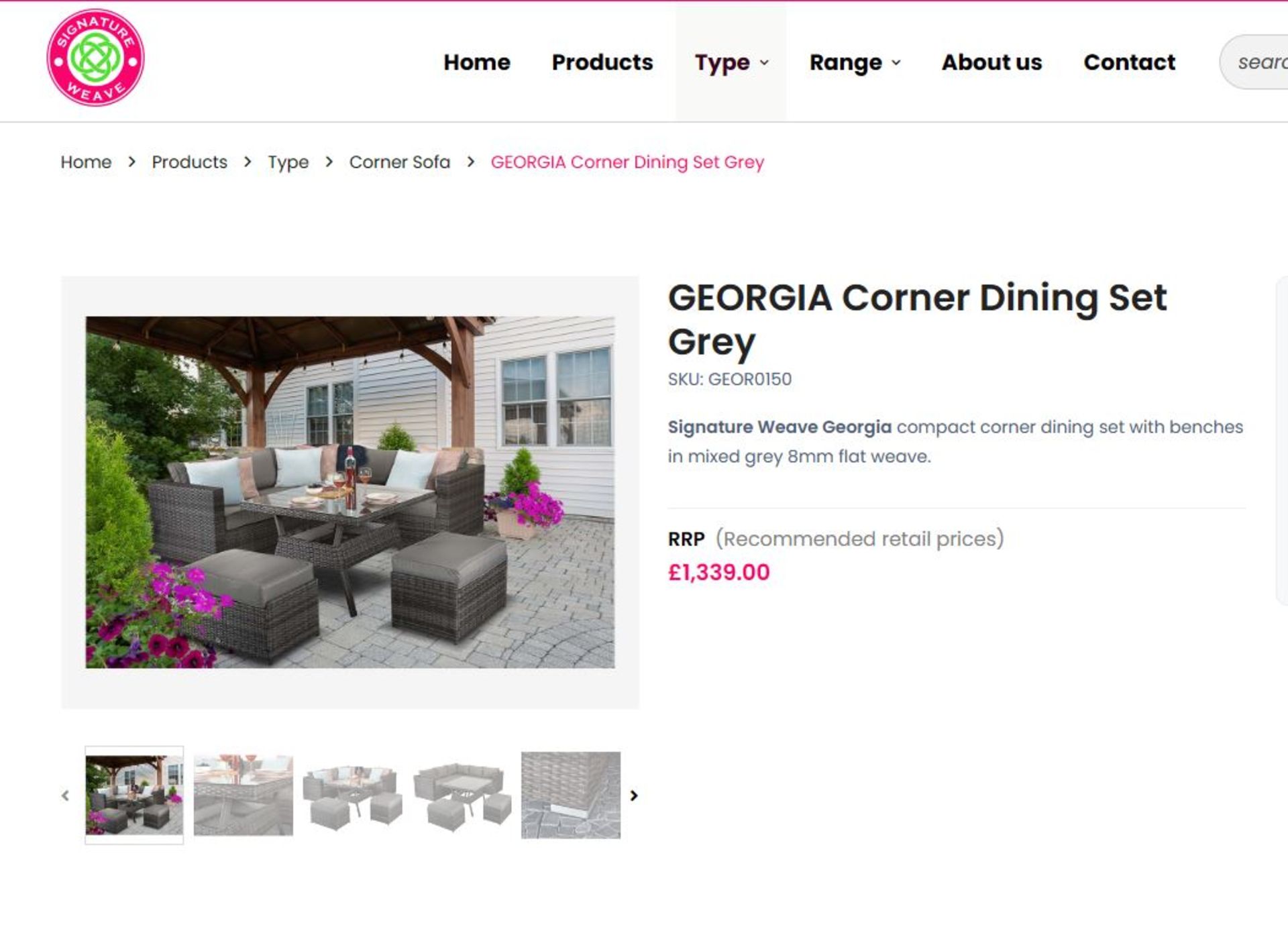 BRAND NEW - RRP £1339 - Grey Rattan Corner Sofa Dining Table. Aluminum Frame Garden Furniture Set - Image 6 of 6