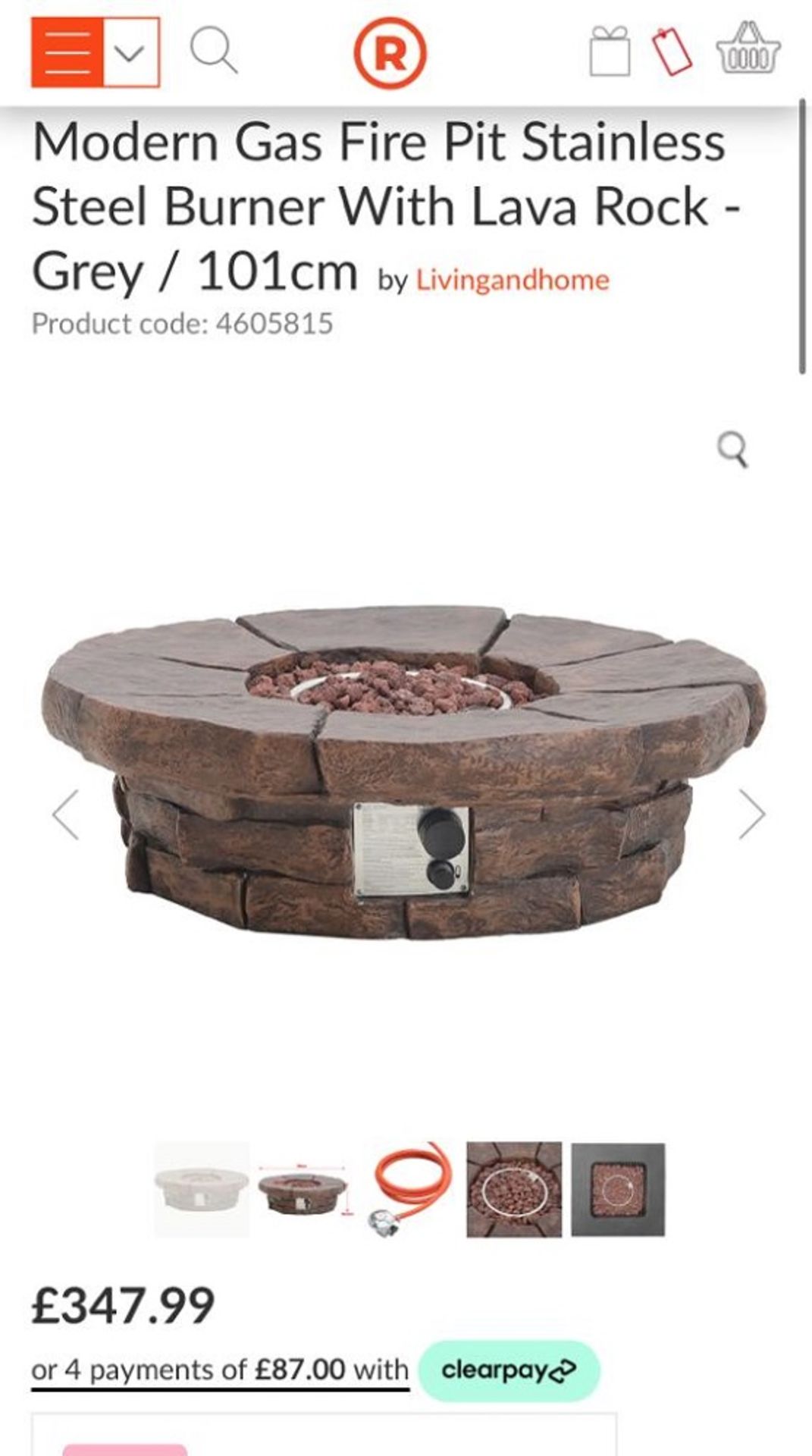 Brand New Large Round Gas Firepit Heater RRP £347 Stone Concrete Effect Outdoor Garden Patio Heater - Image 3 of 7