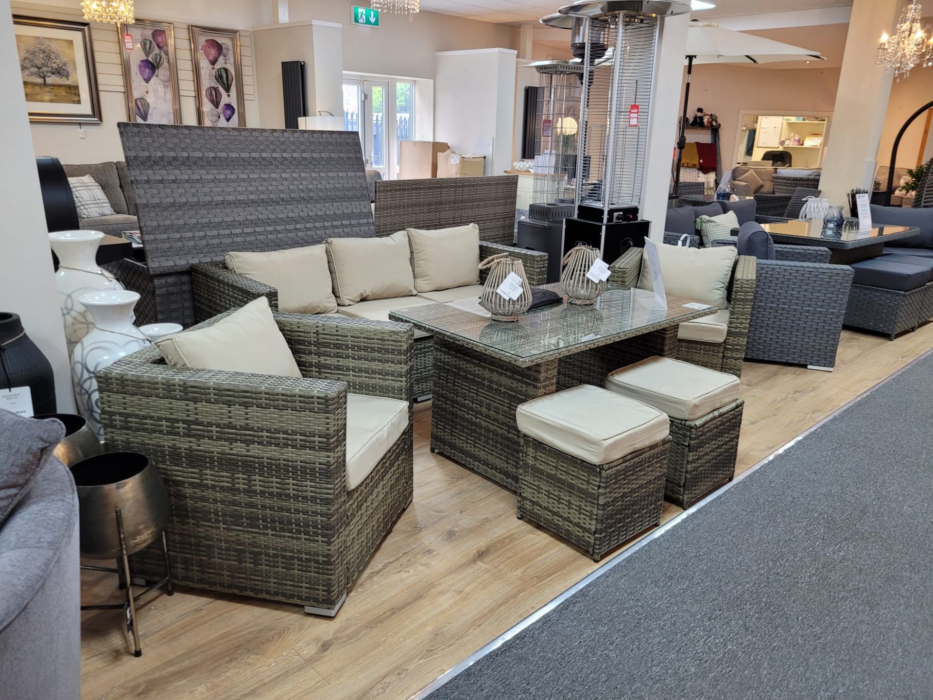 BRAND NEW BOXED - Rattan Outdoor Sofa 7 Seater Dining Table Set Brown Natural Wicker Weave - Image 2 of 9