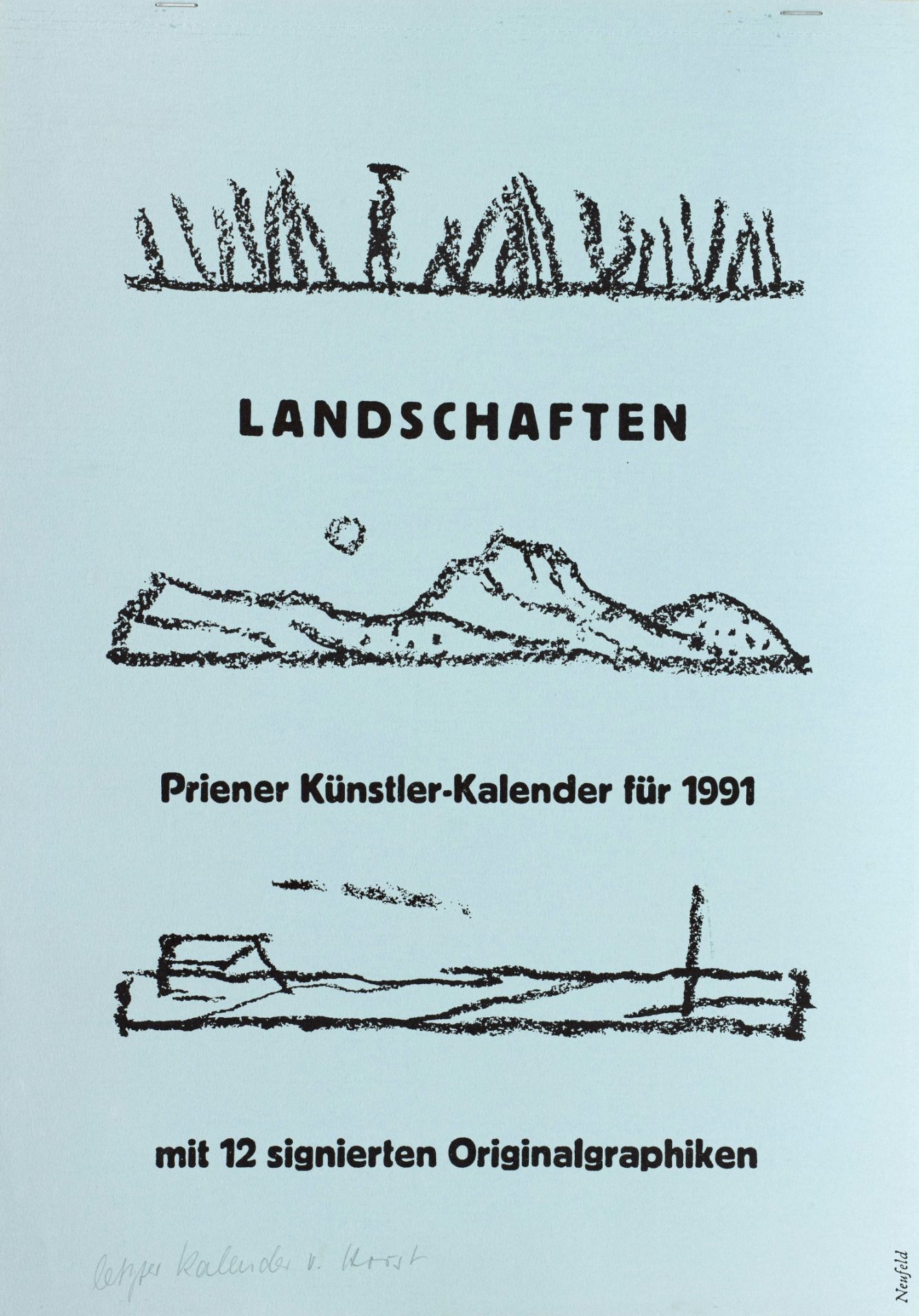 Priener Künstler-Kalender 1991 mit 12 signierten Originalgrafiken