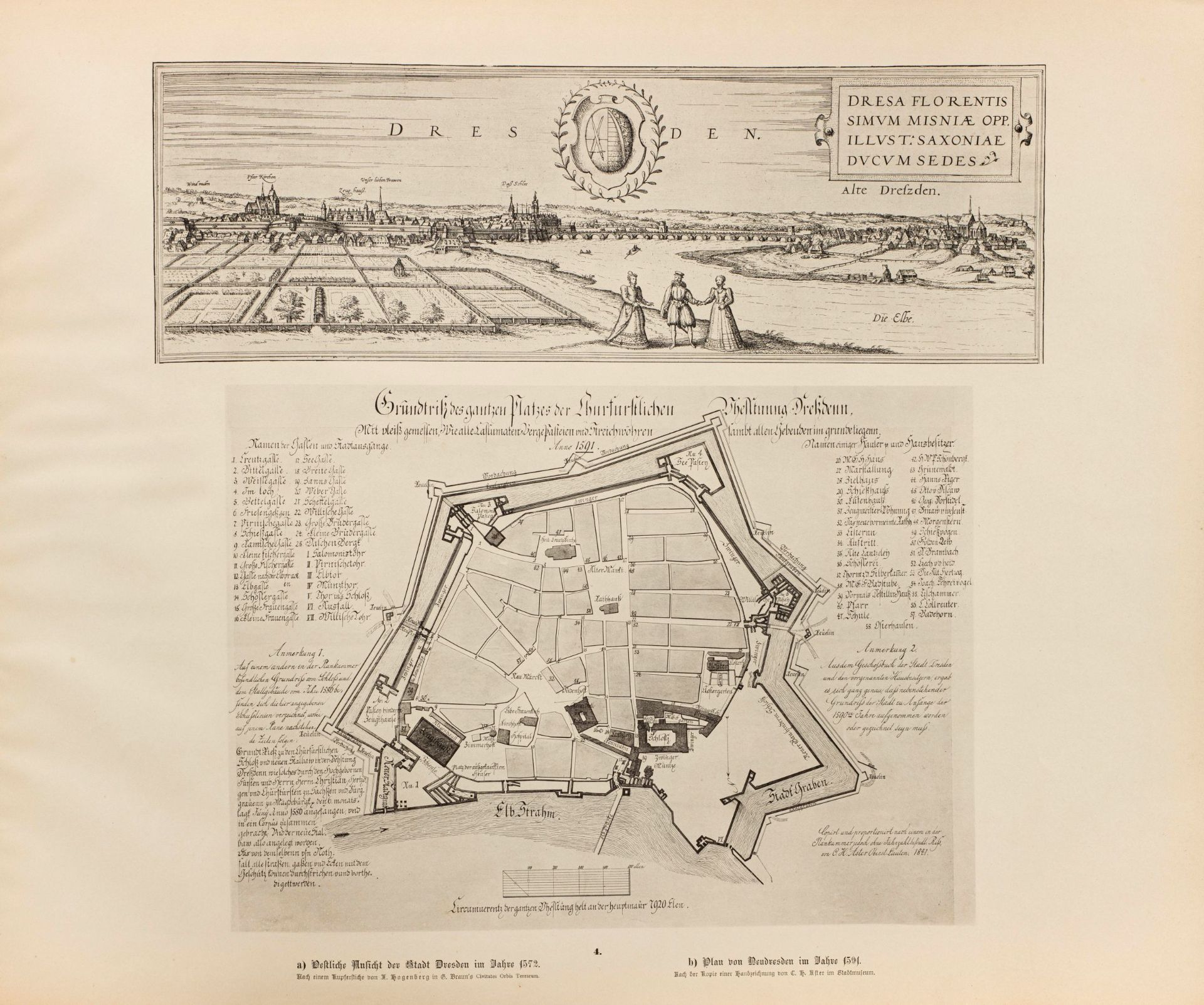 Atlas zur Geschichte Dresdens. Pläne und Ansichten der Stadt aus den Jahren 1521 bis 1898 - Image 5 of 9