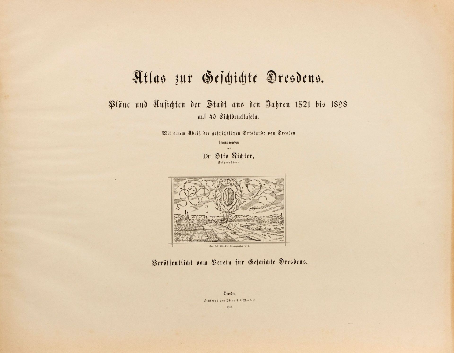 Atlas zur Geschichte Dresdens. Pläne und Ansichten der Stadt aus den Jahren 1521 bis 1898 - Image 2 of 9