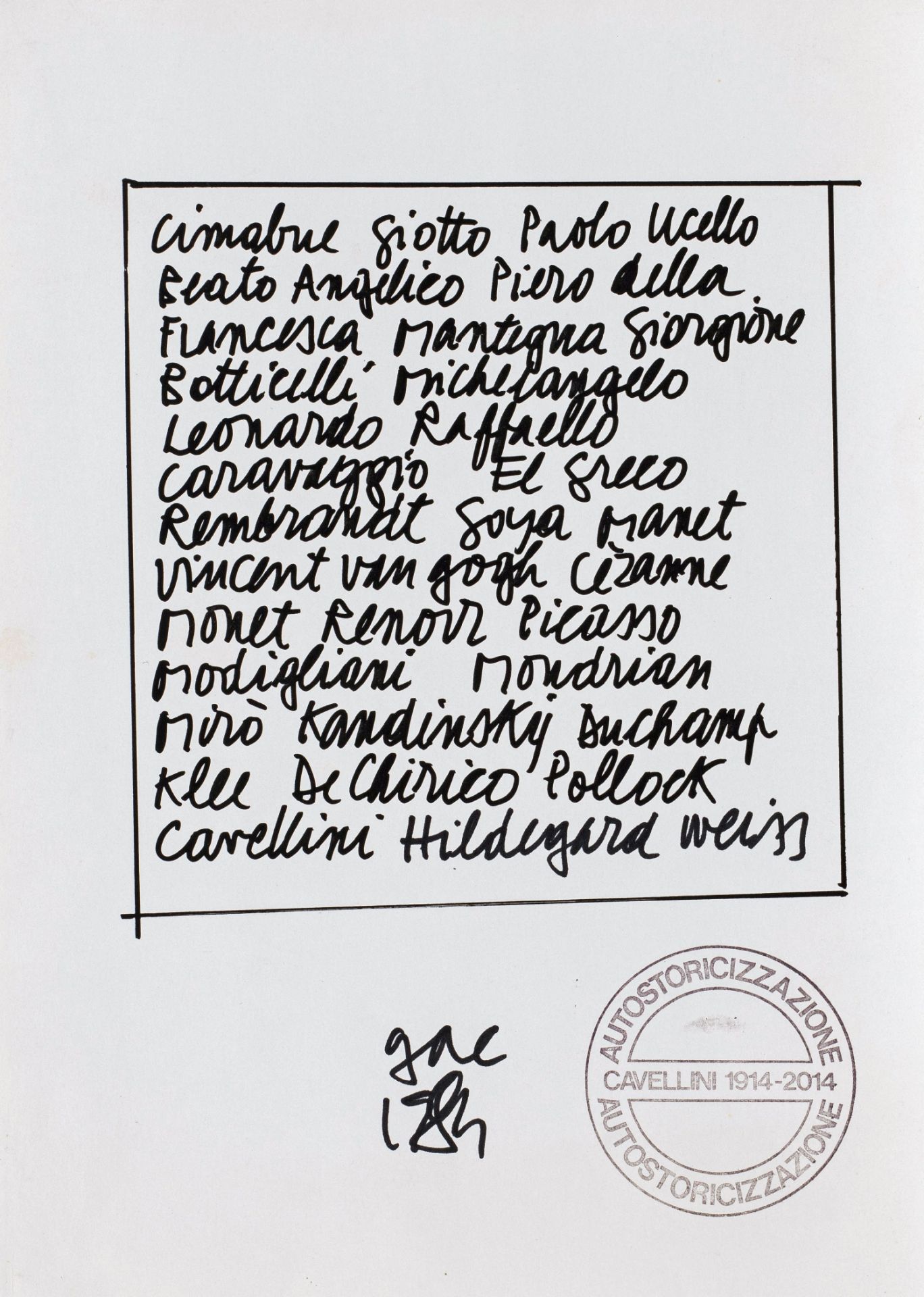 Cavellini, Guglielmo Achille (auch: GAC) | 1914 Brescia, Italien - 1990 Ebenda