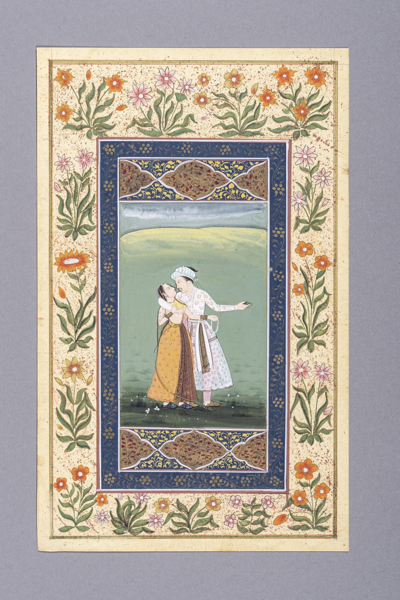 AN INDIAN MINIATURE PAINTING OF TWO LOVERS - Bild 5 aus 6