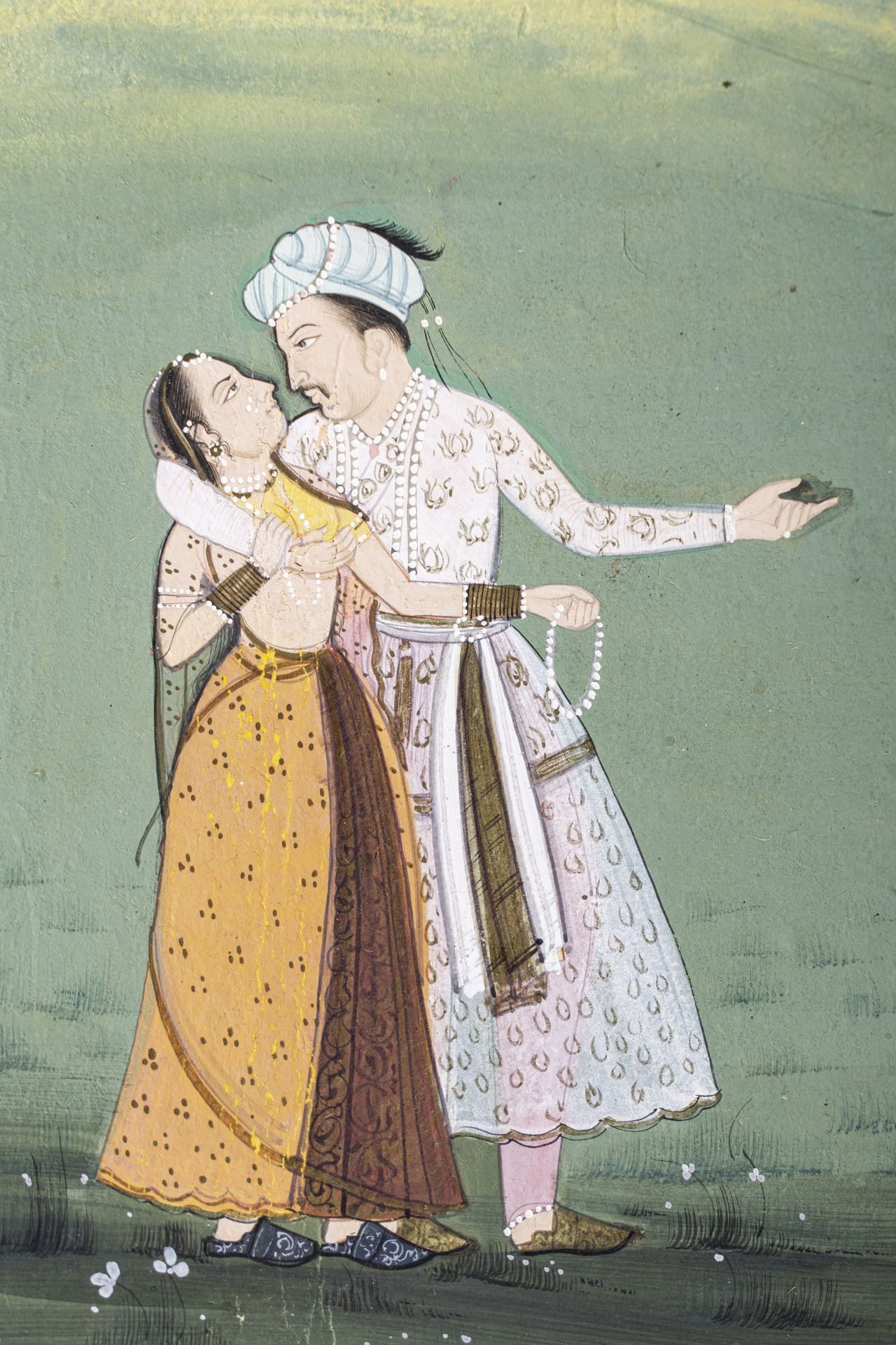 AN INDIAN MINIATURE PAINTING OF TWO LOVERS - Bild 2 aus 6