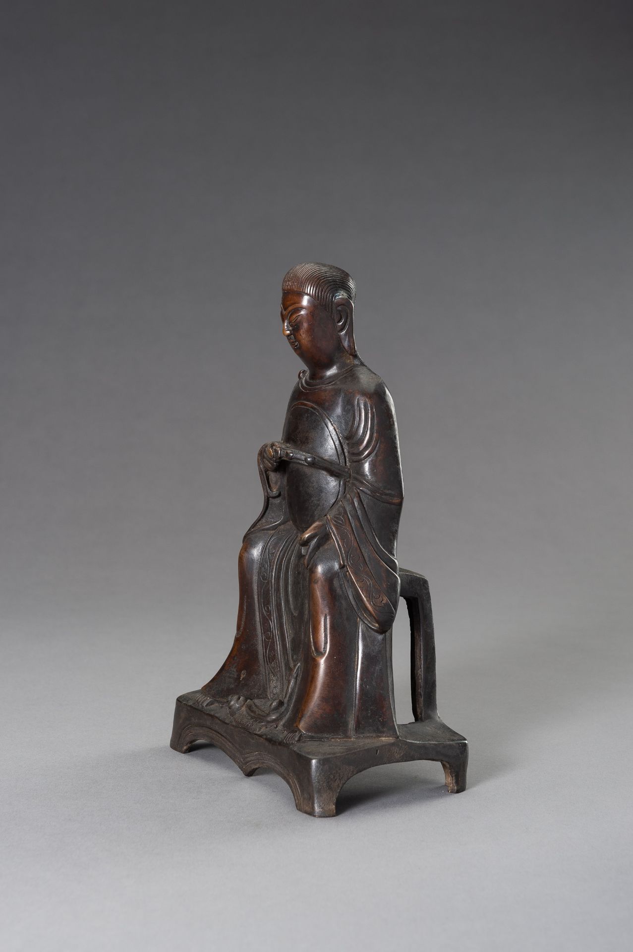 A MING-STYLE BRONZE FIGURE OF ZHENWU - Image 4 of 9