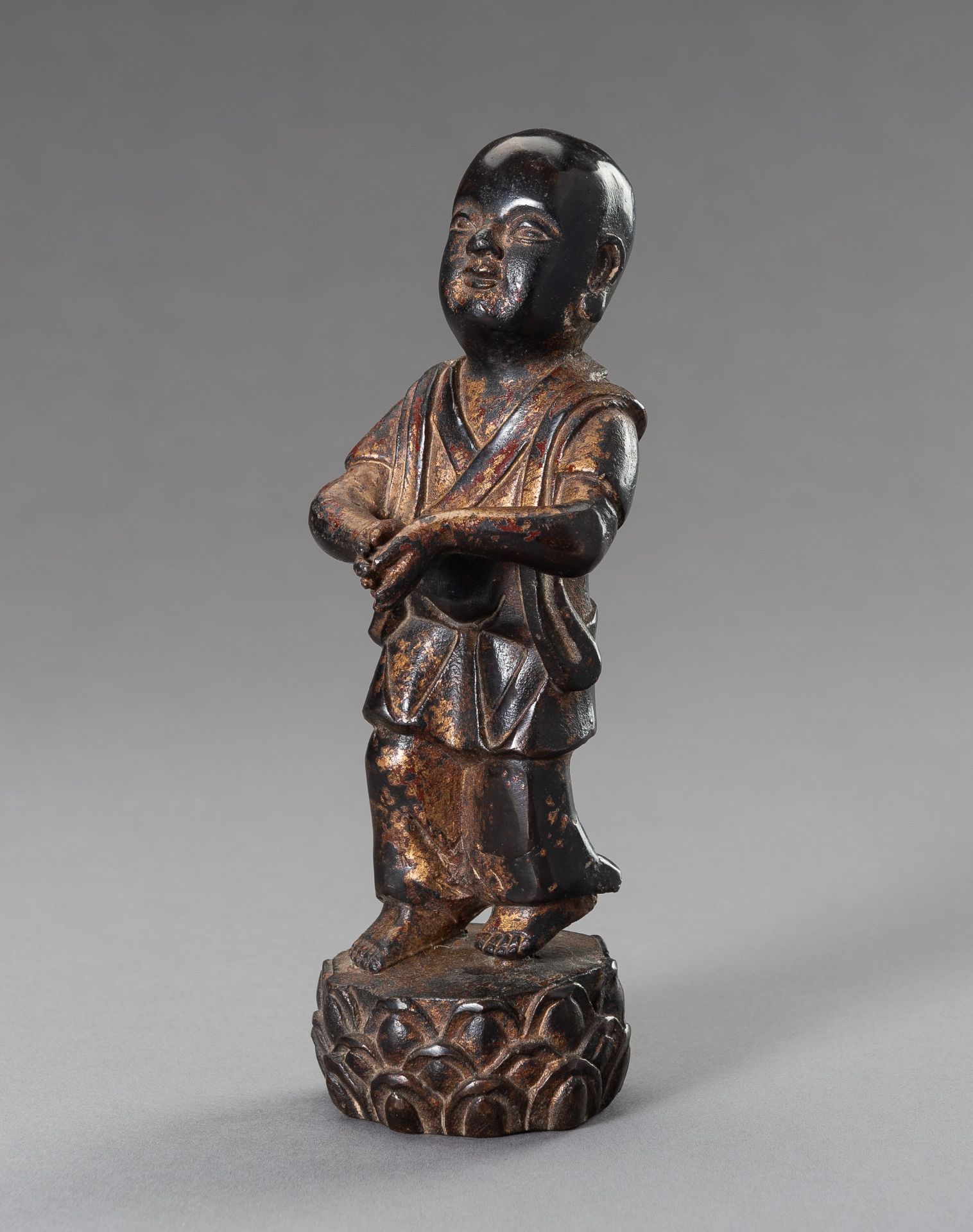 A BRONZE FIGURE OF SHANCAI TONGZI, 1900s