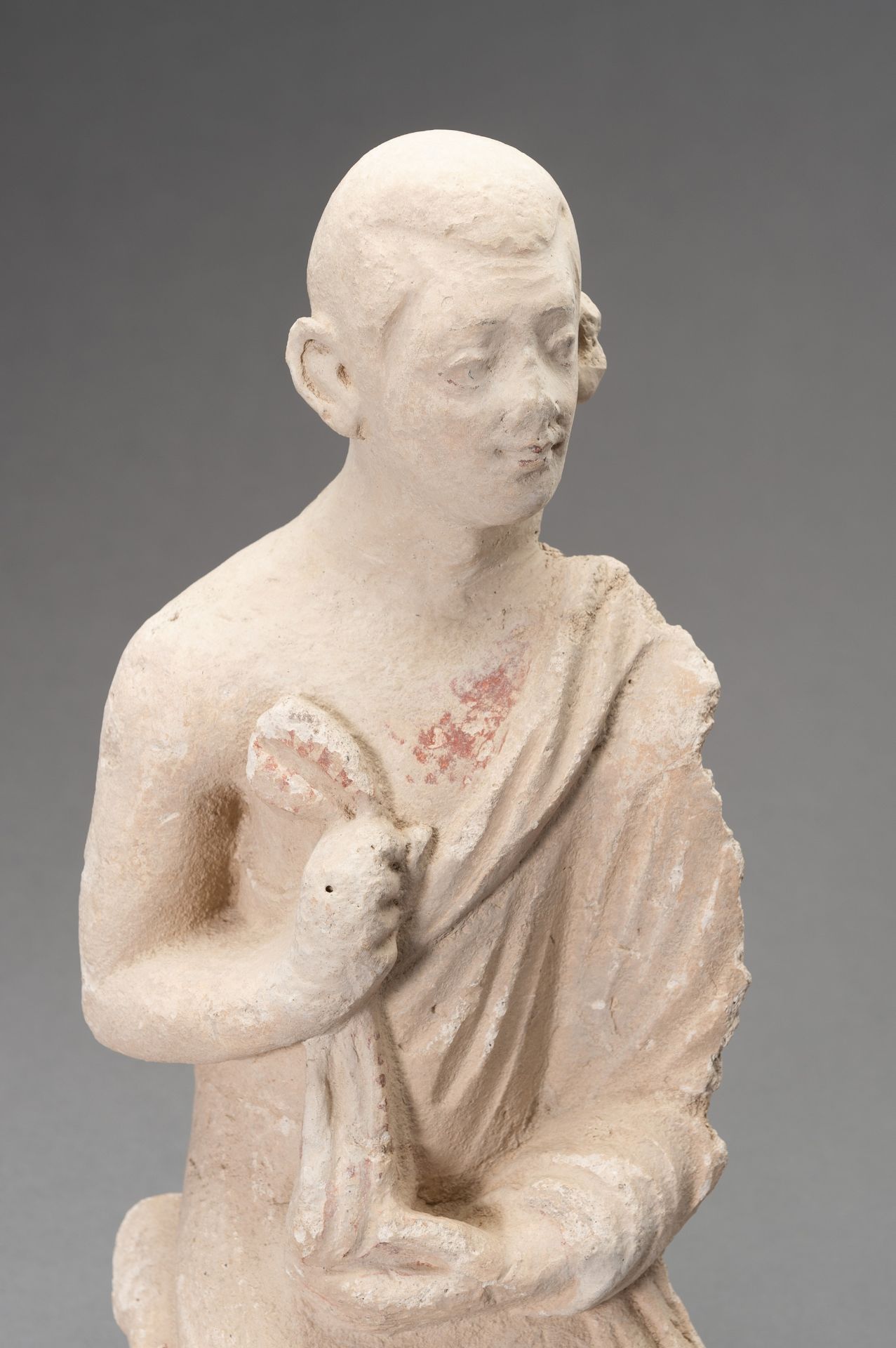 A STUCCO FIGURE OF A MONK, GANDHARA - Image 3 of 11