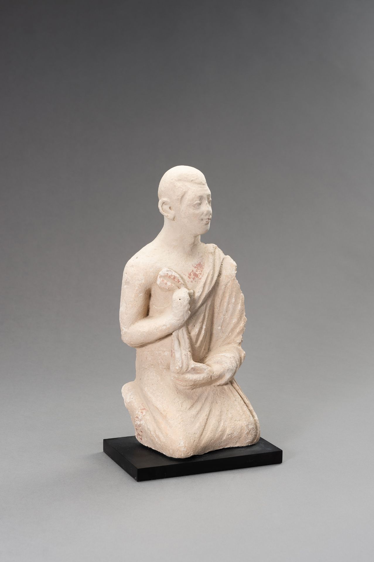 A STUCCO FIGURE OF A MONK, GANDHARA - Image 7 of 11