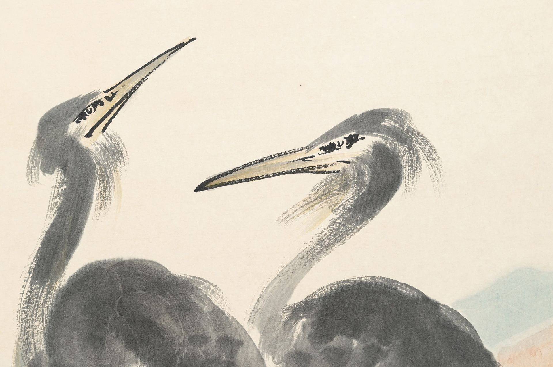 A SCROLL PAINTING OF THREE EGRETS, MANNER OF LI KUCHAN (1899-1983) - Bild 5 aus 9