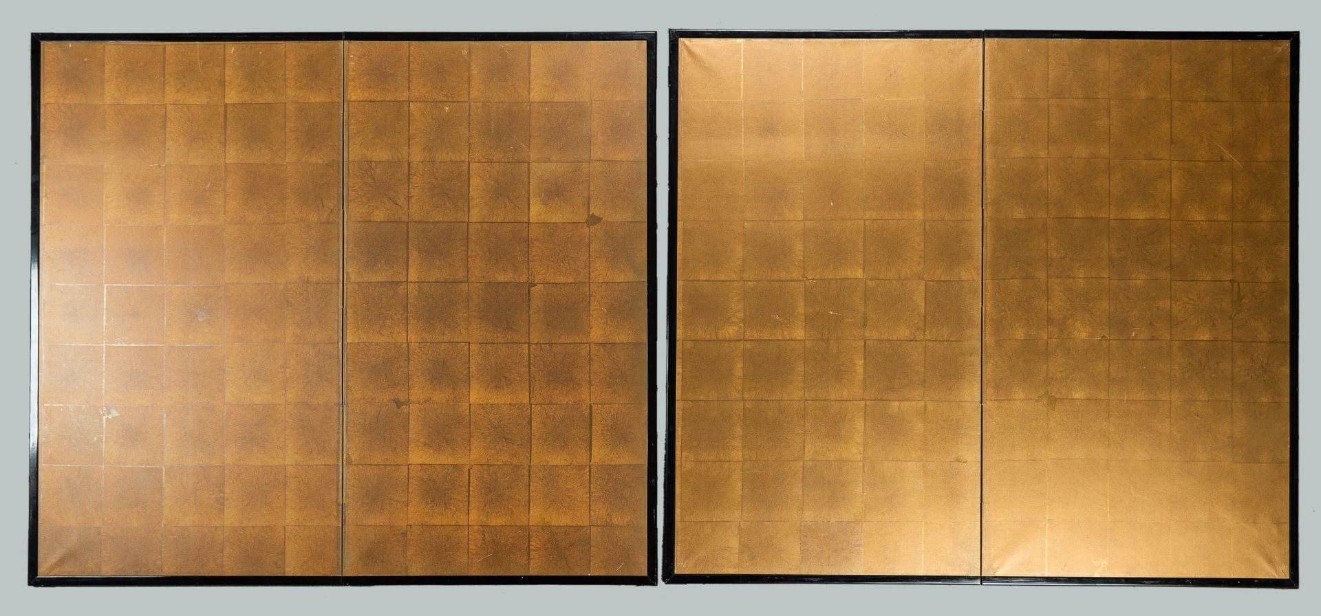 A PAIR OF TWO PANEL 'GOLD LEAF' SCREENS, EDO