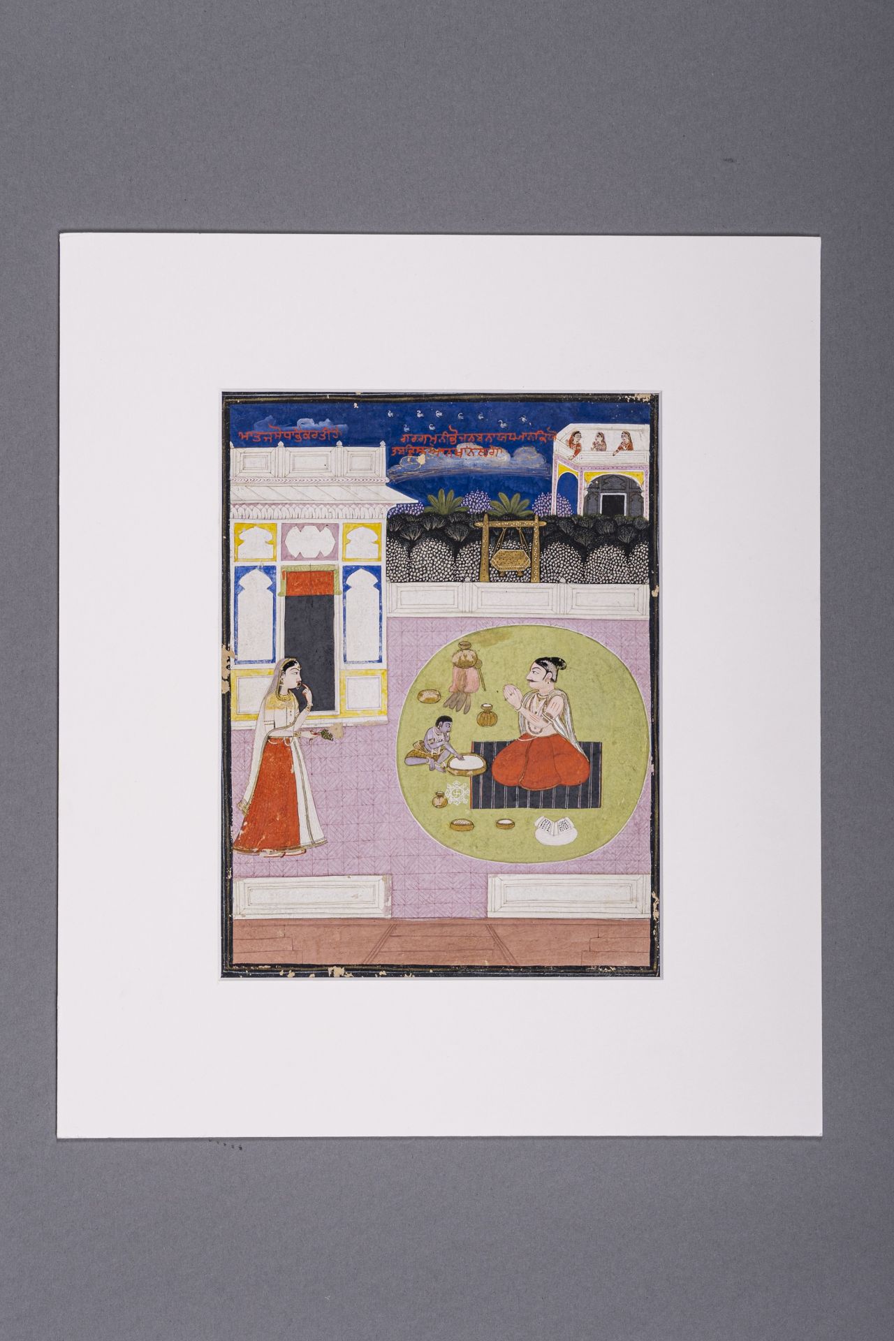 AN INDIAN MINIATURE PAINTING WITH BABY KRISHNA, 19th CENTURY - Bild 4 aus 5