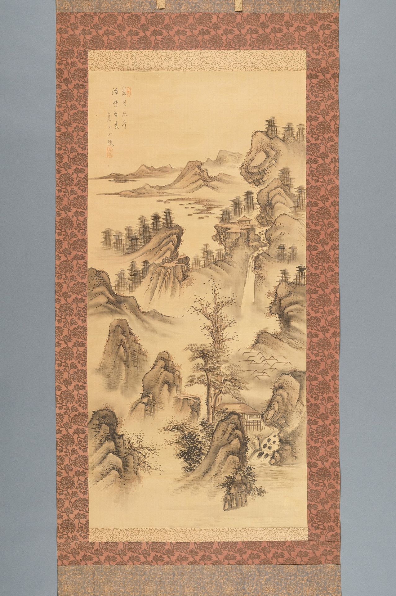 TANOMURA CHOKUNYÃ› (1814-1907): A SCROLL PAINTING OF MOUNTAINS - Image 3 of 11