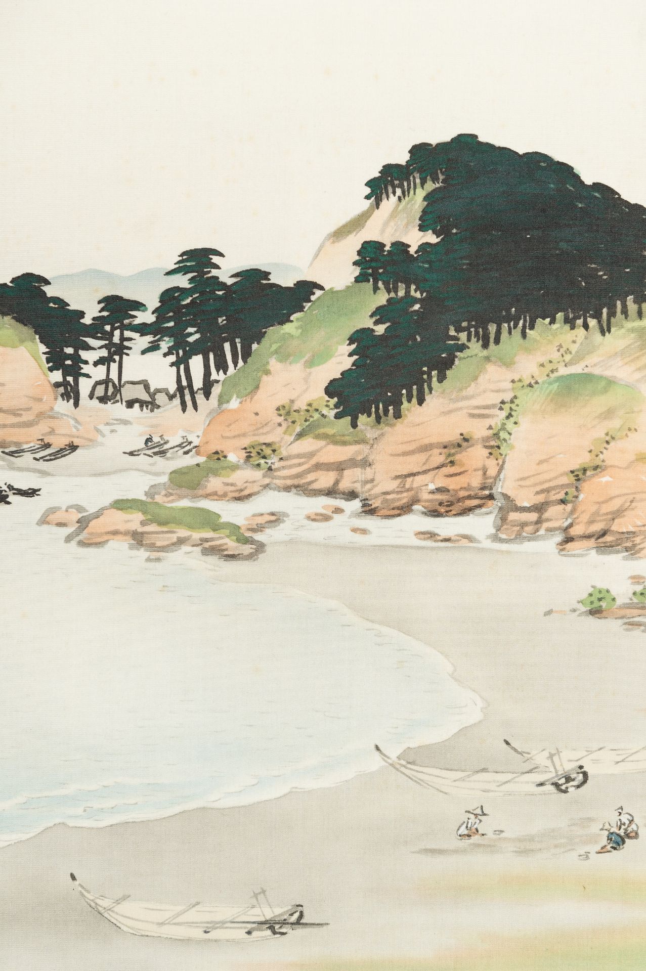 GYOKUDO KAWAI (1873-1957): A SCROLL PAINTING OF A SEASIDE LANDSCAPE - Image 9 of 16