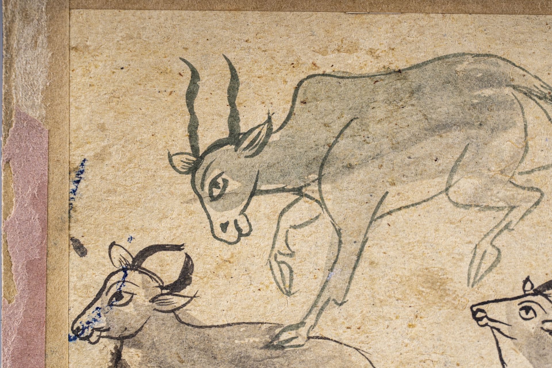 AN INDIAN MINIATURE PAINTING OF RAMS AND A RABBIT, 19th CENTURY - Image 4 of 6