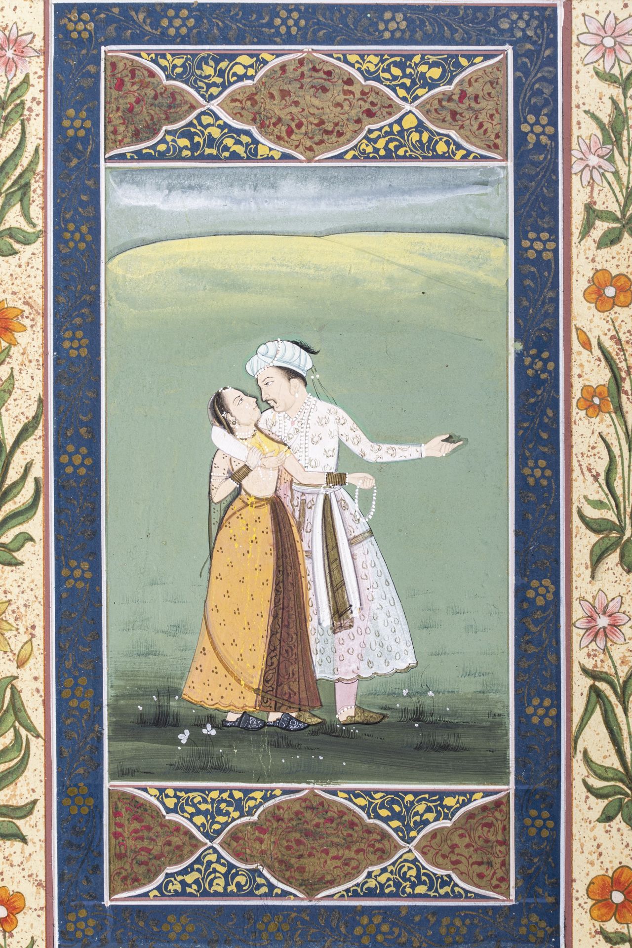 AN INDIAN MINIATURE PAINTING OF TWO LOVERS - Bild 4 aus 6